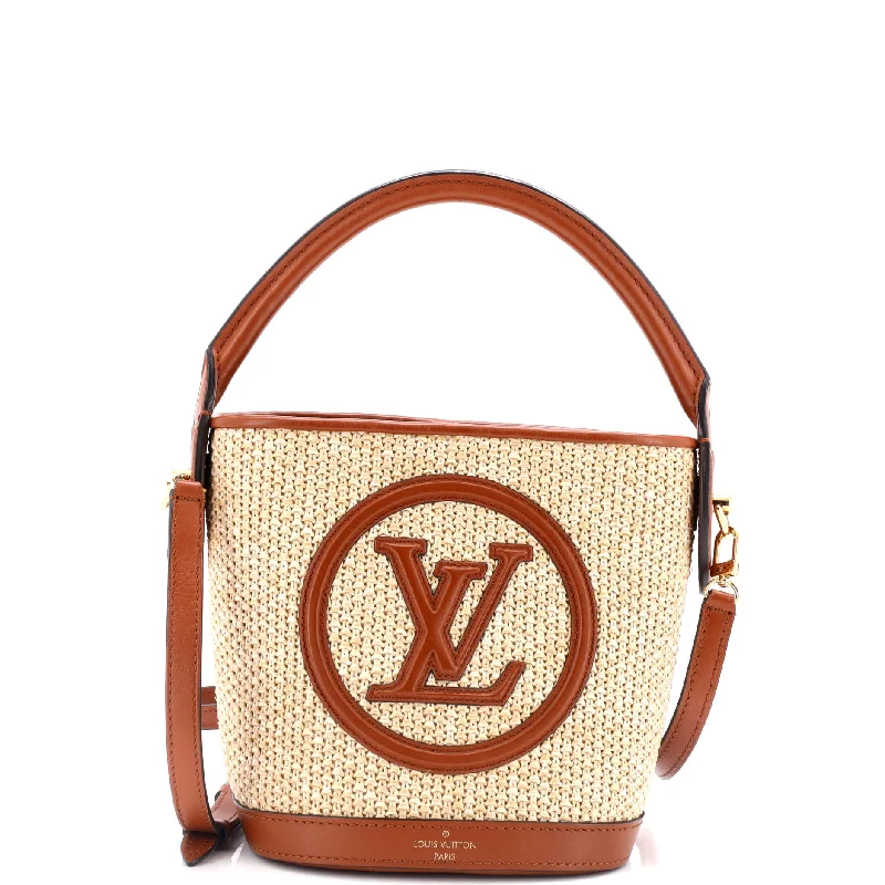 Petit Bucket NM Bag Raffia with Leather