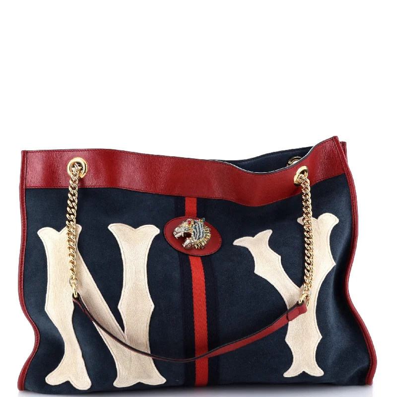 Rajah Chain Tote Suede with Applique Large