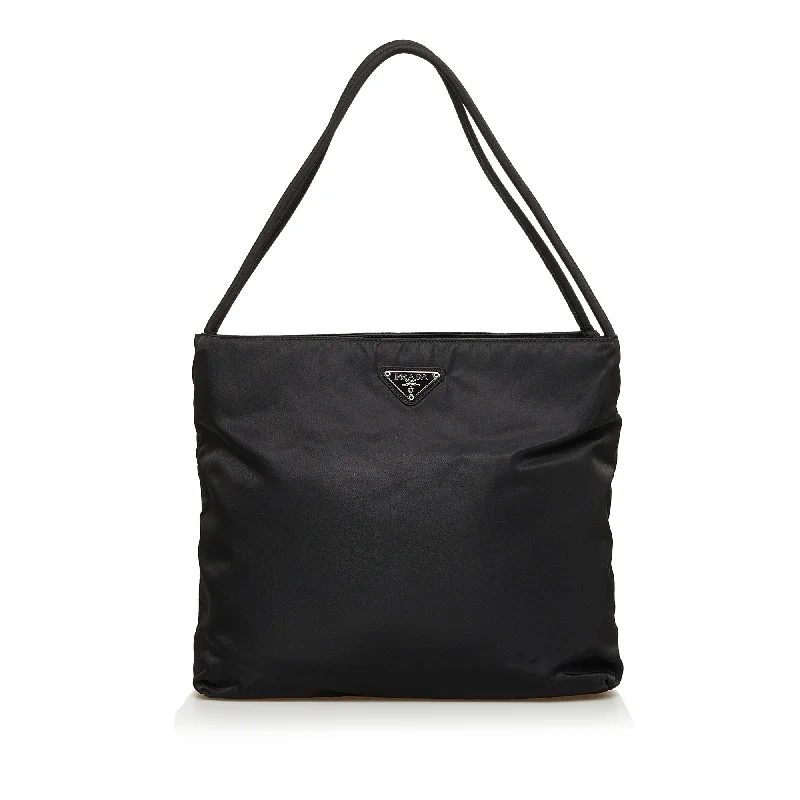 Prada Tessuto Shoulder Bag Black Nylon Canvas