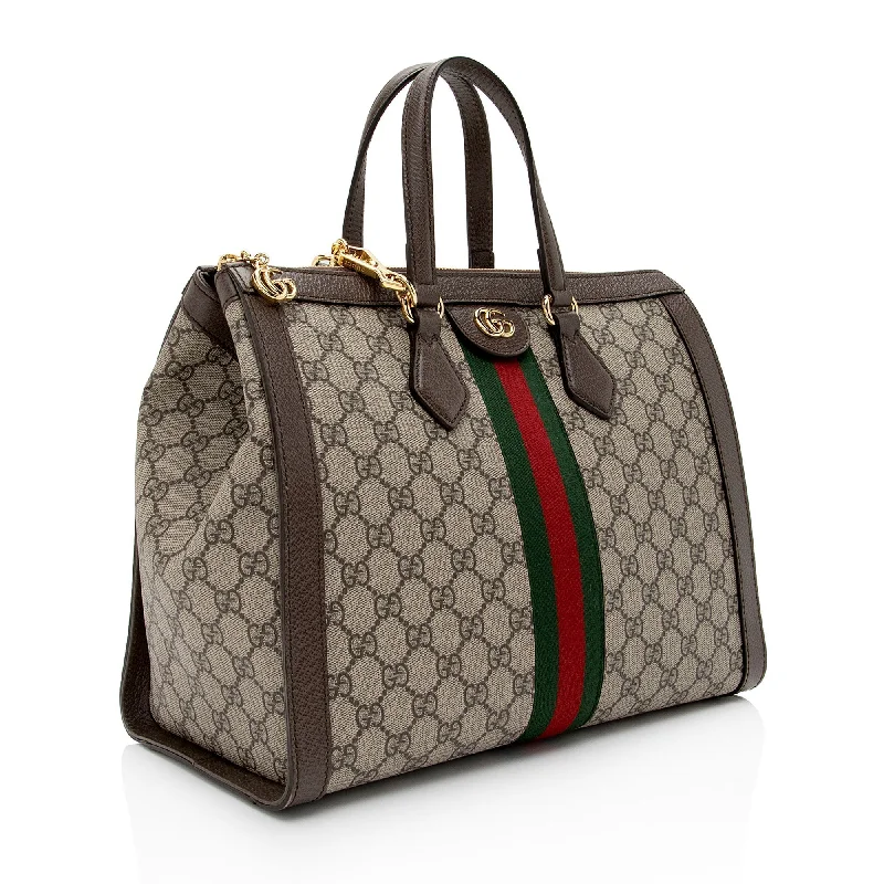 Ladies Gucci Dionysus bags with a detachable shoulder strapGucci GG Supreme Ophidia Medium Top Handle Tote (SHF-CFDl5D)