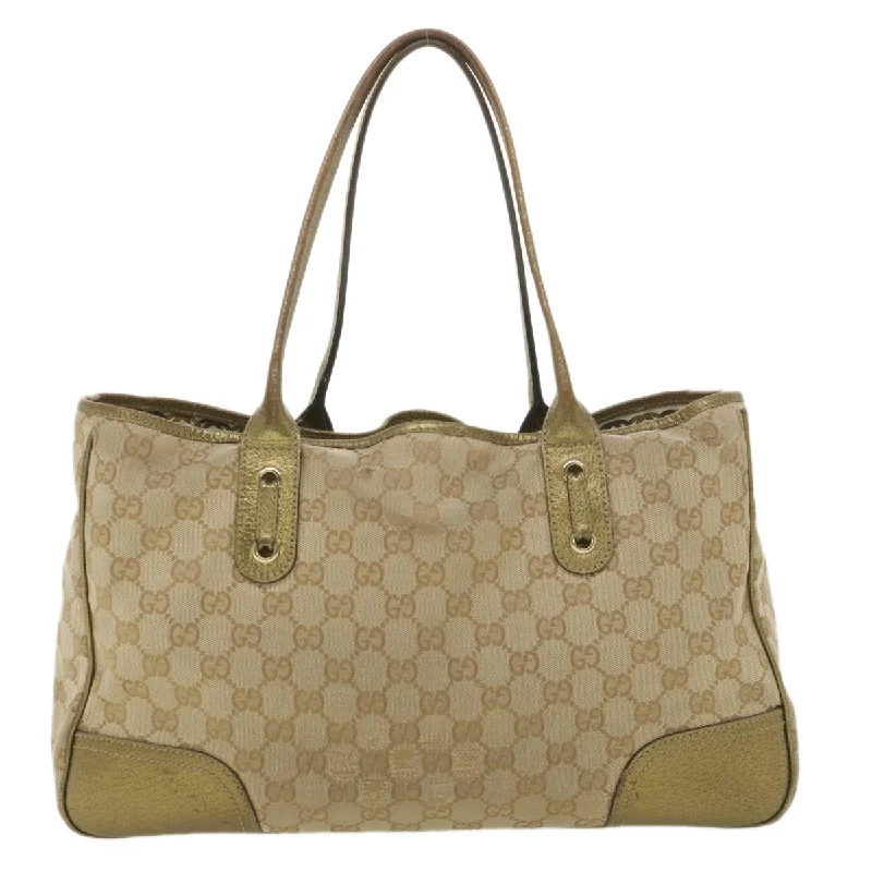 Gucci backpacks for women with a sleek silhouetteGUCCI GG Canvas Shoulder Bag Beige Gold 163805  38395