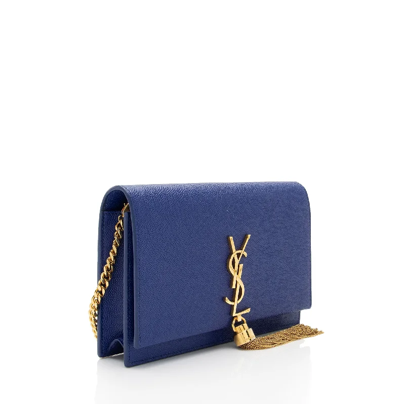 YVES SAINT LAURENT tote bags with a printed YSL logo on the front for brand visibilitySaint Laurent Grain de Poudre Monogram Kate Tassel Chain Wallet VTLtMN