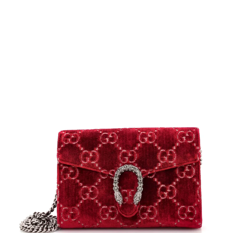 Dionysus Chain Wallet GG Velvet Small