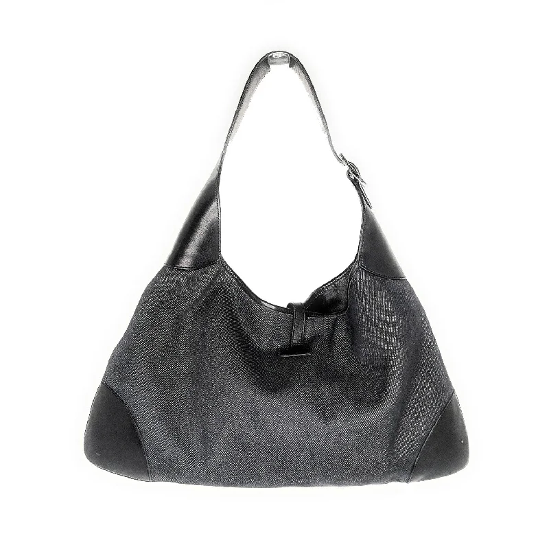 Women Gucci Sylvie bags with a detachable ribbon detailGucci Black Denim Jackie Shoulder Bag Hobo