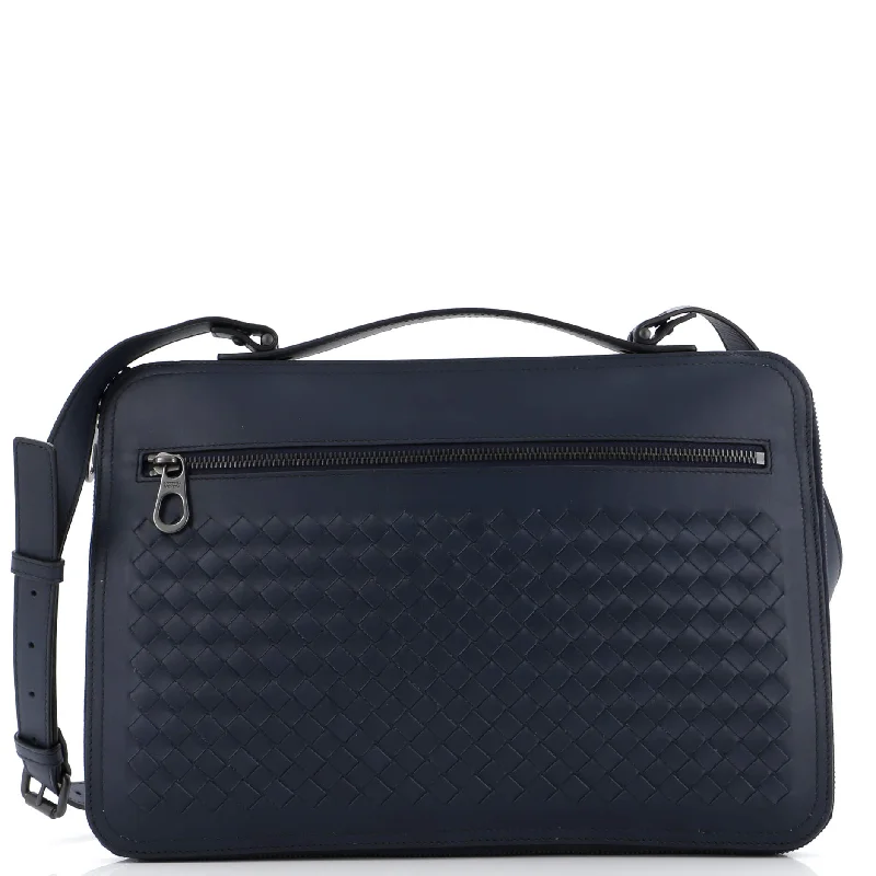 Slim Zip Around Briefcase Intrecciato Nappa