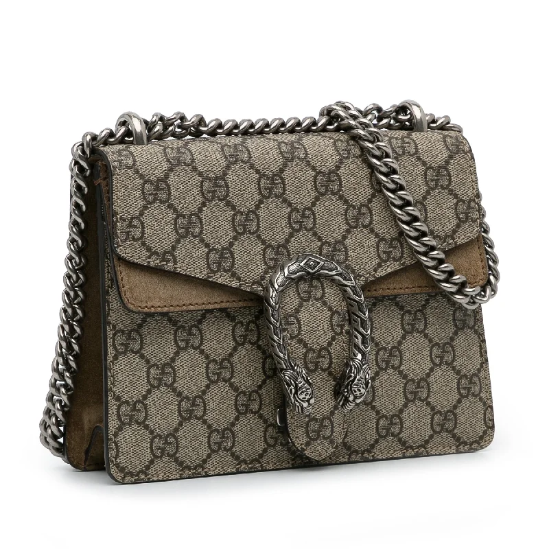 Women Gucci Sylvie bags with a leather - wrapped handleGucci Dionysus Mini GG Supreme Canvas