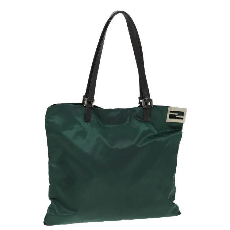 Ladies Fendi Peekaboo bags with a textured leather surface for a more tactile and luxurious feelFENDI Tote Bag Nylon Leather Green Brown  84445