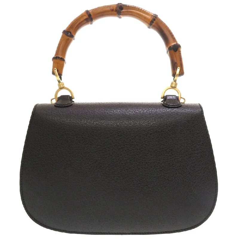 Ladies Gucci shoulder bags with a tassel decorationGUCCI Handbag 000 2113 0633 Bamboo, Leather black Women Used