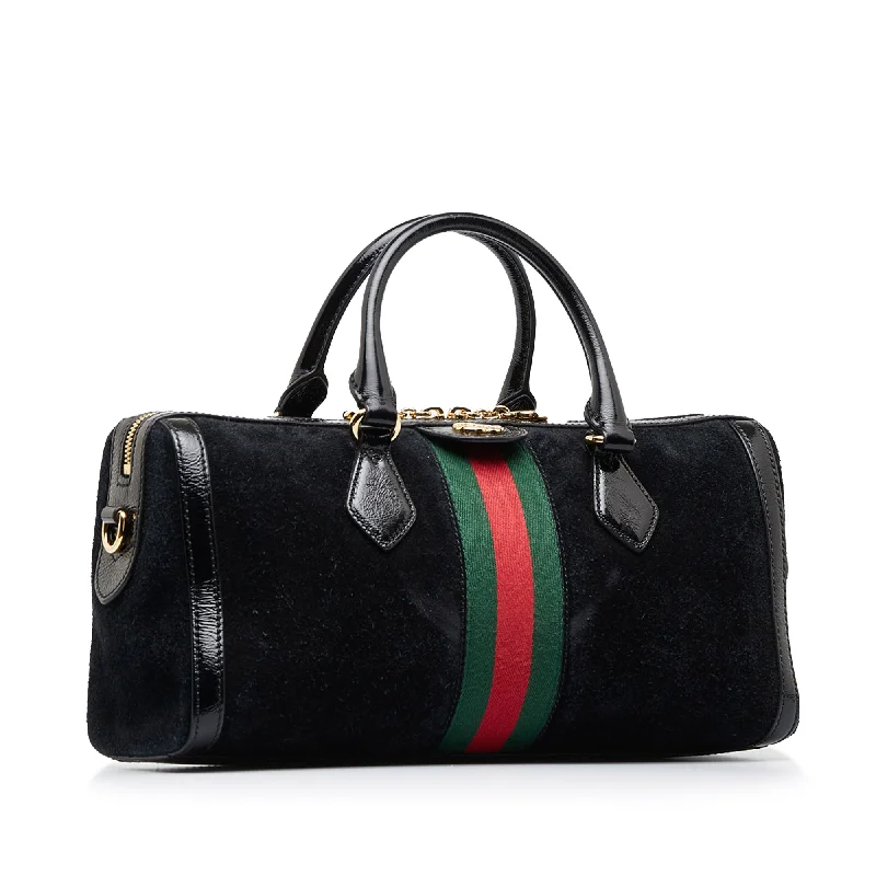 Women Gucci bags with a detachable mirror insideGUCCI Ophidia Suede Satchel