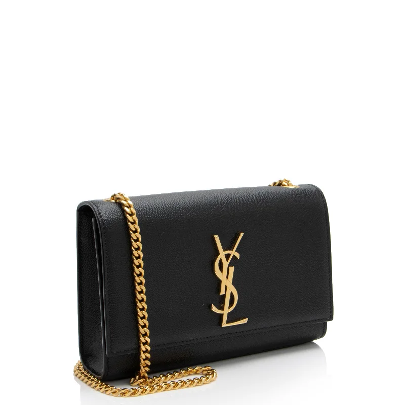 YVES SAINT LAURENT Kate bags featuring the signature Cassandre logo for a branded touchSaint Laurent Grain de Poudre Monogram Kate Small Shoulder Bag TDZTnZ