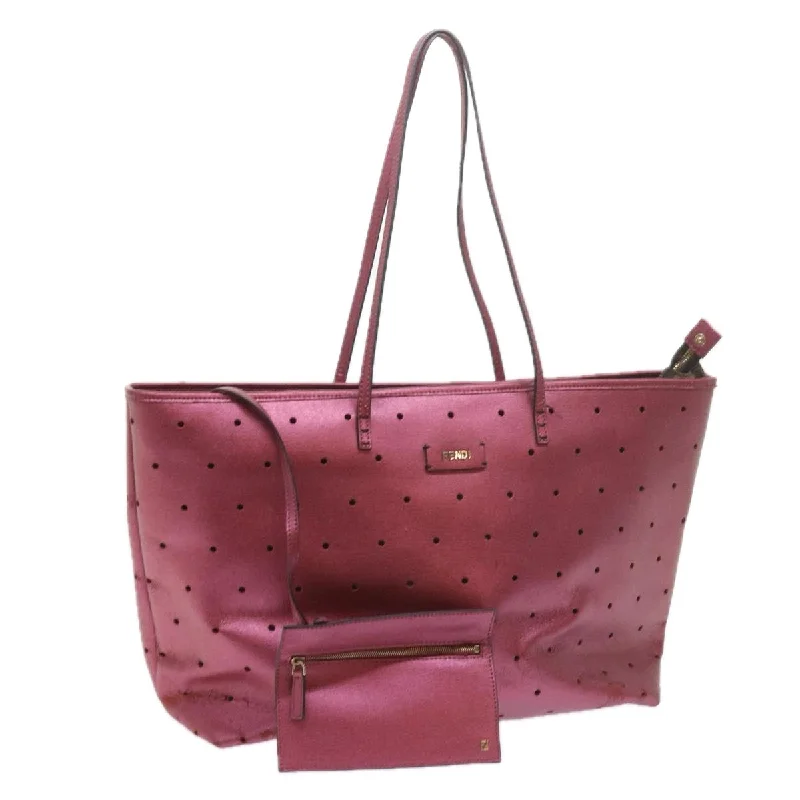 Ladies Fendi shoulder bags with a detachable scarf strap for a stylish and versatile optionFENDI Tote Bag PVC Leather Pink  bs10480