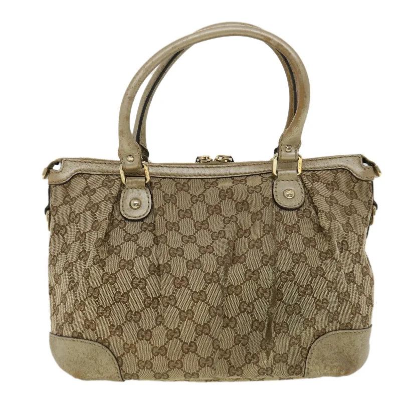 Women Gucci bags with a front - flap pocket for quick - access itemsGUCCI GG Canvas Shoulder Bag 2way Beige  ki2405