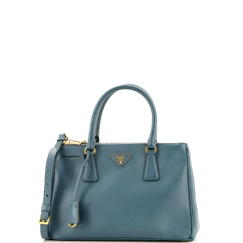 Double Zip Lux Tote Saffiano Leather Small