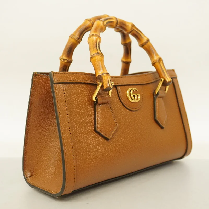 Ladies Gucci shoulder bags with a single - handle designGUCCI  Bamboo 2way Bag Diana 735153 Women's Handbag,Shoulder Bag Brown