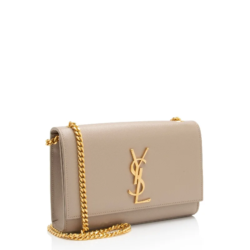 Ladies YVES SAINT LAURENT Loulou bags with a textured leather surface for a more tactile feelSaint Laurent Grain de Poudre Monogram Kate Small Shoulder Bag mA4MBT