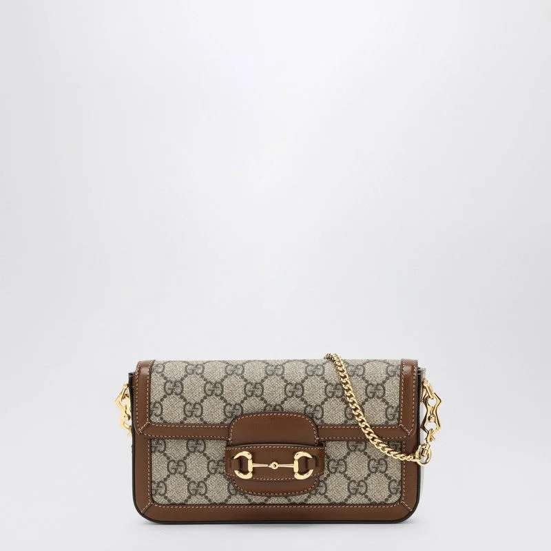 Gucci Marmont bags for women with a contrast - colored interiorGucci Gucci Horsebit 1955 Beige/Leather Bag Women