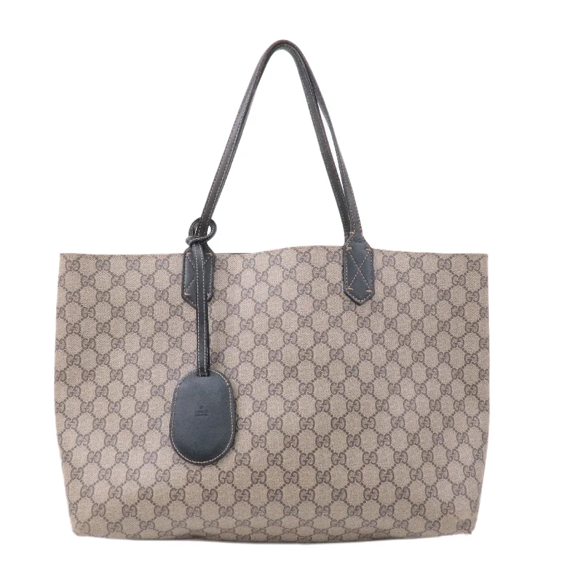 Women Gucci Sylvie bags with a crystal - embellished web stripeGucci GG Supreme Leather Reversible Tote Bag 368568