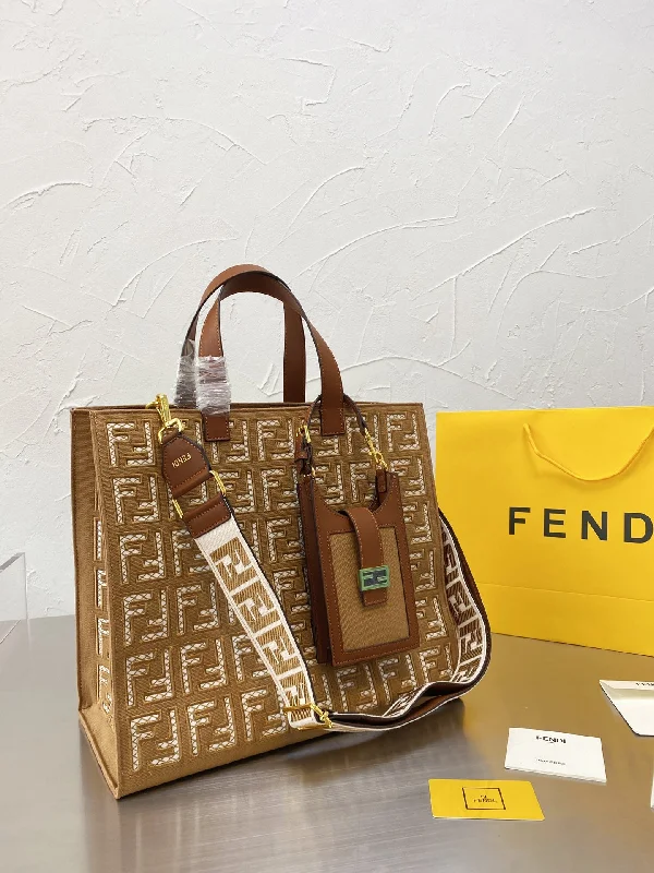 Fendi tote bags with a printed Fendi logo on the front for high brand visibilityLuxury  Bags Fendi 137