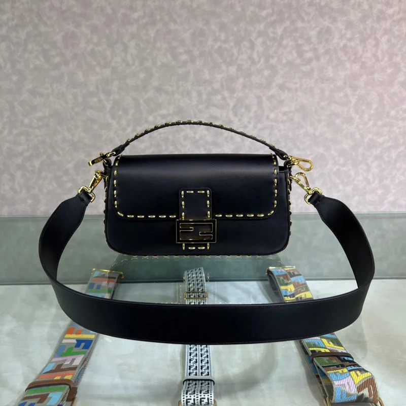 Fendi handbags with a metal - framed clasp for durability and a stylish lookWF - Fendi Bags - 487