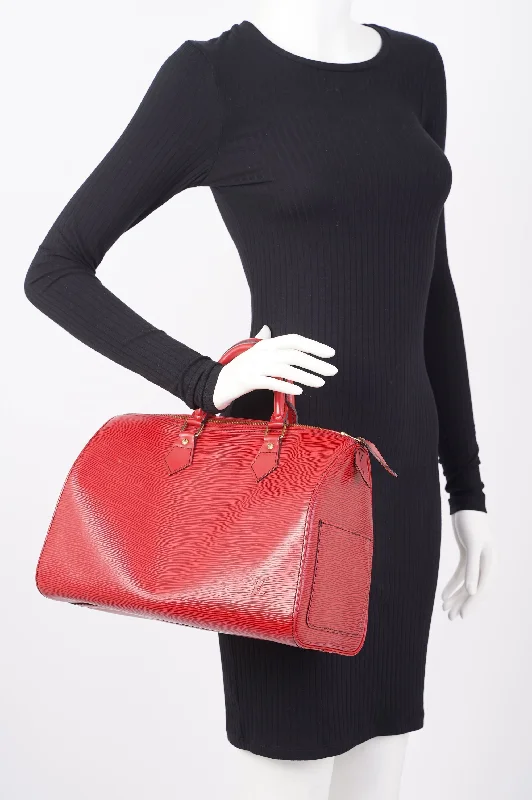 Louis Vuitton Womens Speedy Red Epi Leather 30