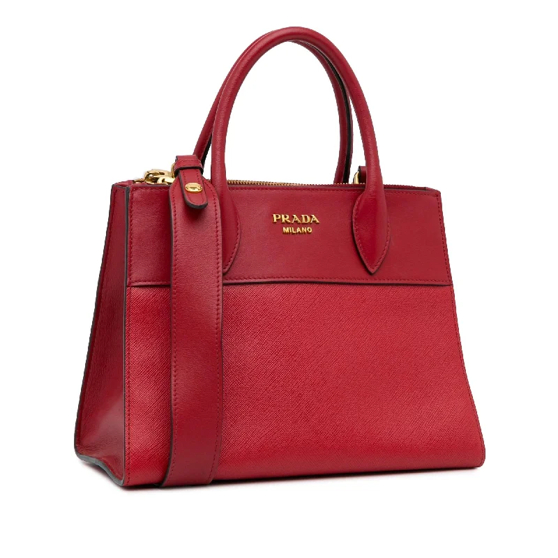 Prada City Calf Greca Saffiano Paradigme Satchel g4US7N