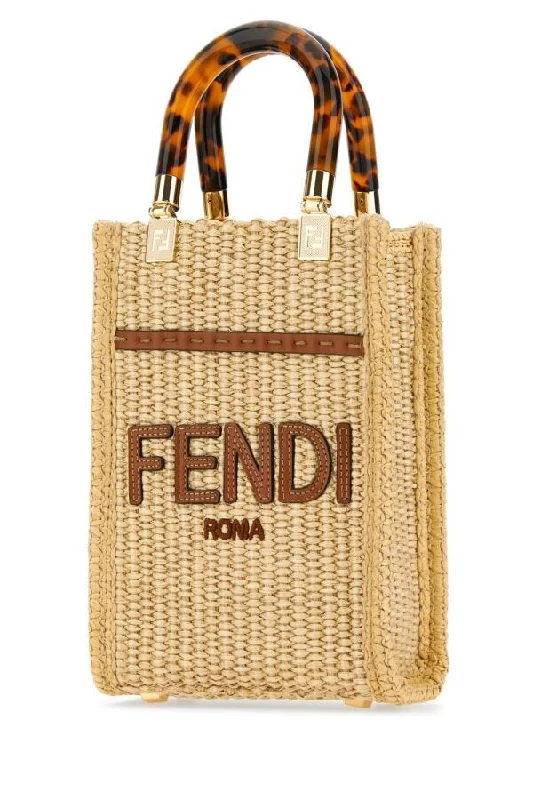 Fendi bags with a built - in USB charging port for keeping devices powered on the goFendi Woman Straw Mini Sunshine Handbag