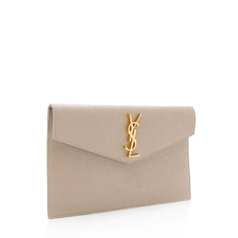 Ladies YVES SAINT LAURENT shoulder bags with a magnetic - closure flap for easy accessSaint Laurent Grain de Poudre Monogram Uptown Envelope Clutch jXfAtG