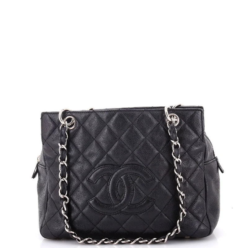 Petite Timeless Tote Quilted Caviar