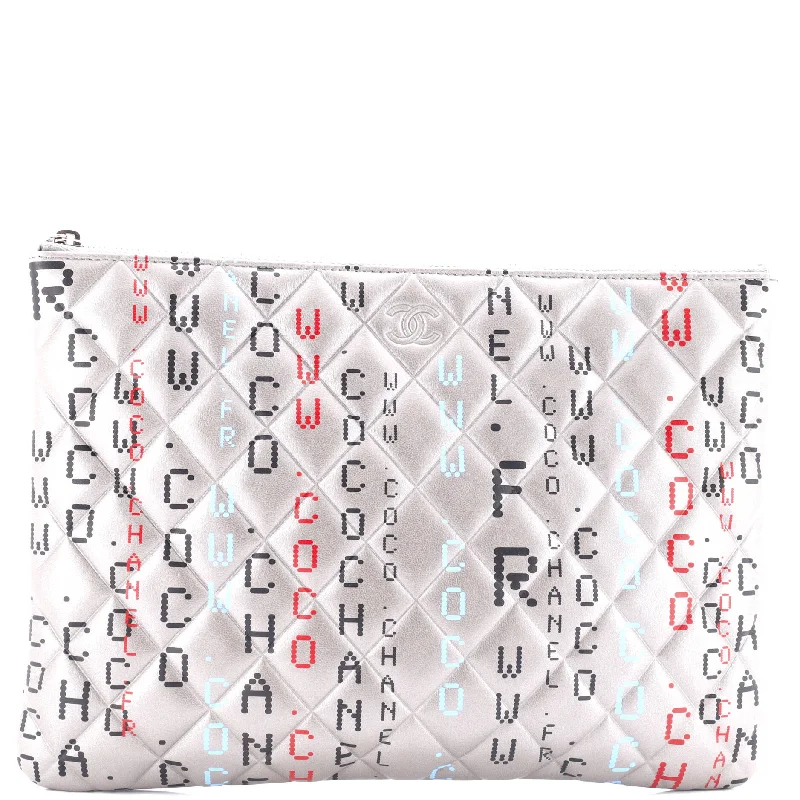 Data Center O Case Clutch Quilted Printed Lambskin Medium