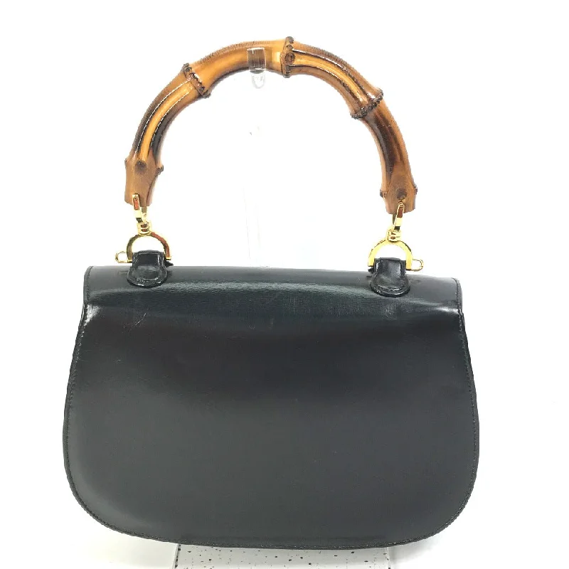 Women Gucci backpacks with a luxurious leather finishGUCCI Handbag 000 1951 Leather / Bamboo black turn lock old gucci Bamboo Women Secondhand