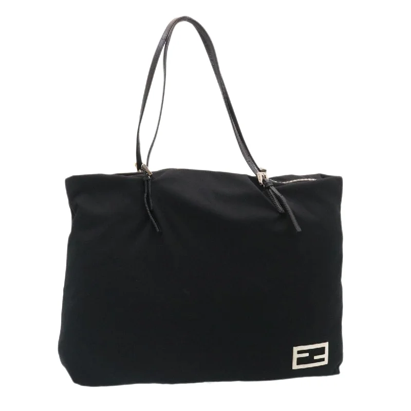 Ladies Fendi Peekaboo bags with a front - pocket organizer for quick access to essentialsFENDI Tote Bag Nylon Black  ki1695