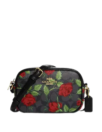 Coach Mini Jamie Camera Bag In Signature Canvas With Fairytale Rose Print