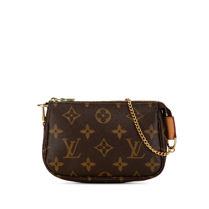 YVES SAINT LAURENT handbags with a perforated leather detail for a breathable and unique designBrown Louis Vuitton Monogram Mini Pochette Accessoires Handbag