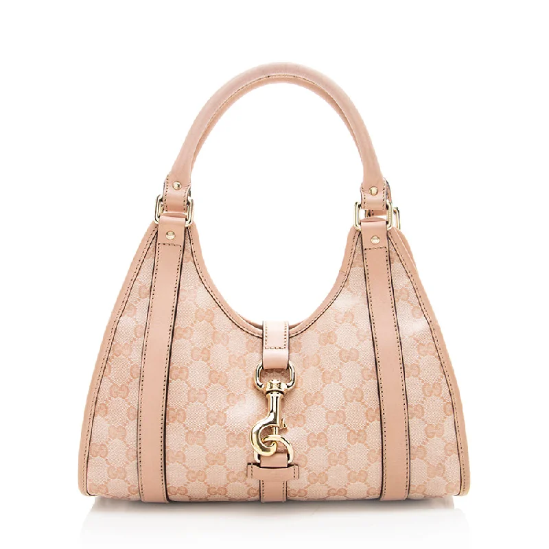 Women Gucci crossbody bags with a printed floral patternGucci Crystal GG Canvas Small Joy Shoulder Bag - FINAL SALE