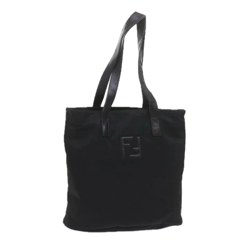 Fendi By The Way bags with a laser - cut leather detail for a modern and intricate lookFENDI Tote Bag Nylon Black  ep2354