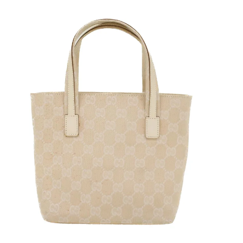 Women Gucci Sylvie bags with a monogram - embossed leatherGUCCI GG Canvas Hand Bag Canvas Beige  45852