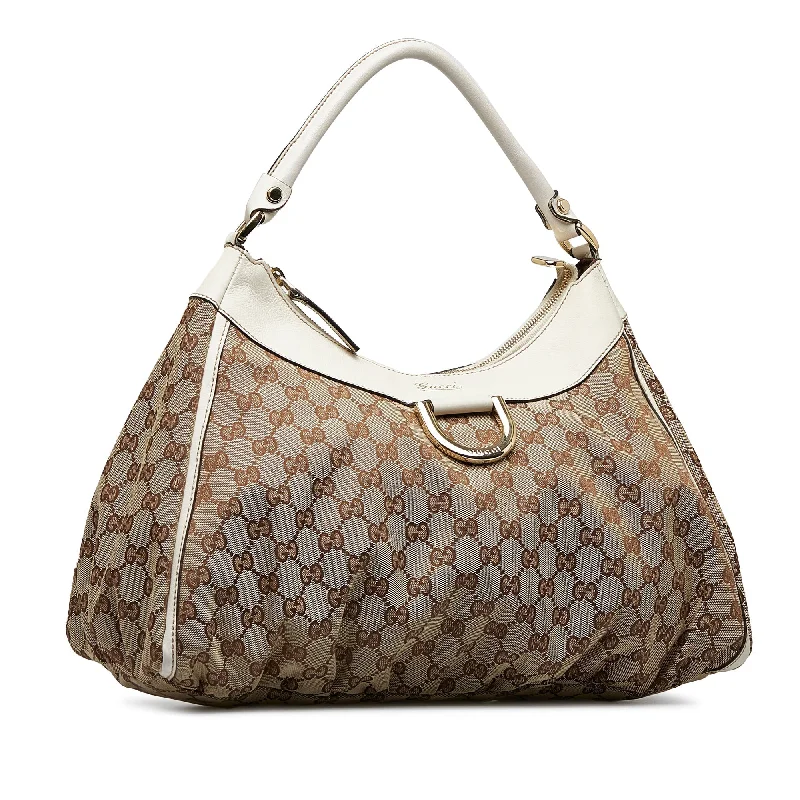 Ladies Gucci shoulder bags with a magnetic - closure flapGUCCI GG Canvas Abbey D-Ring Hobo Hobo Bag