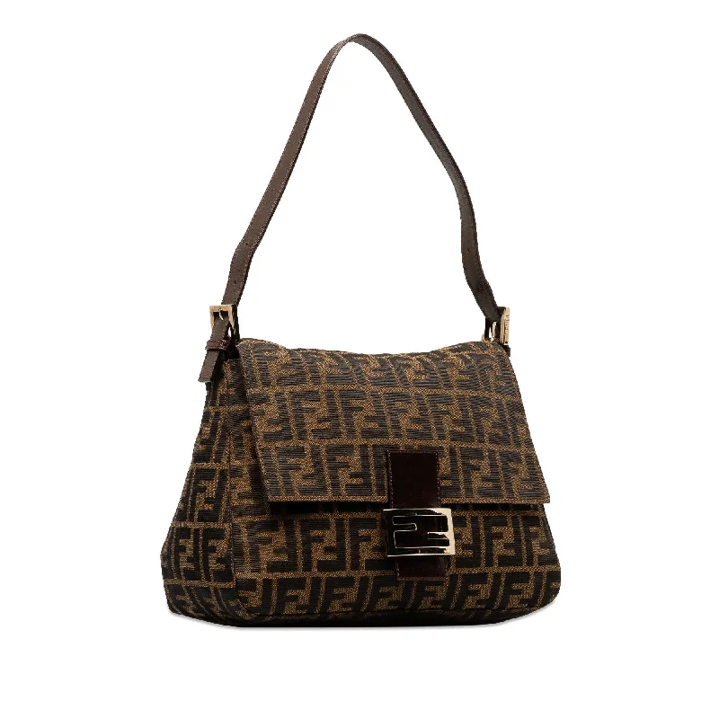 Ladies Fendi shoulder bags with a hidden magnetic pocket for discreet storageFendi Zucca Canvas Mamma Forever (SHG-YOLaIv)