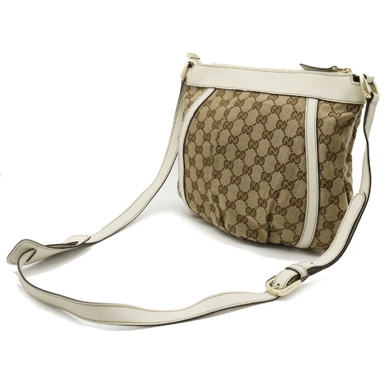 Gucci crossbody bags for women with adjustable leather strapsGUCCI GG Canvas Abbey Shoulder Bag Leather Khaki Beige Off-White White 203257