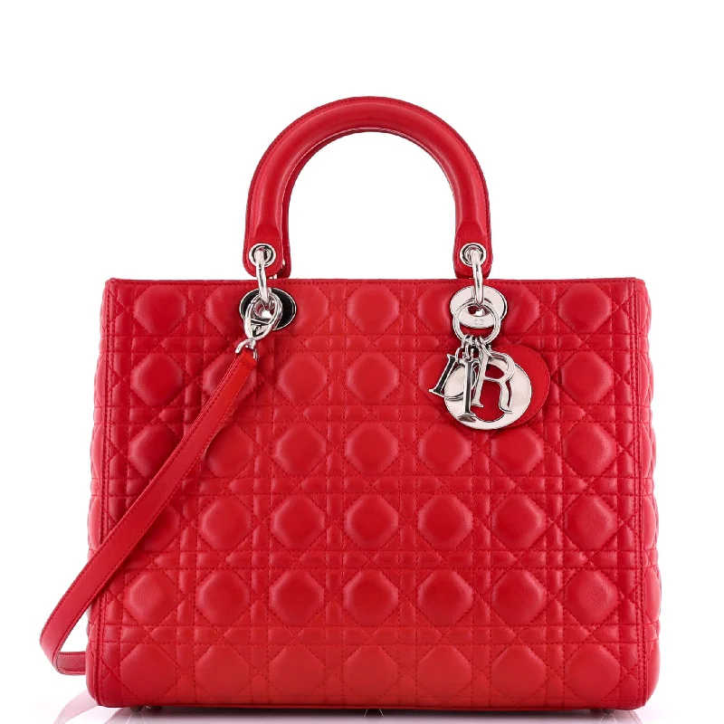 Lady Dior Bag Cannage Quilt Lambskin Large