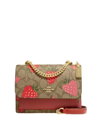 Coach Mini Klare Crossbody In Signature Canvas With Wild Strawberry Print