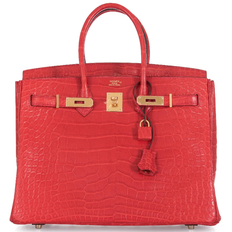 Hermès Birkin 35 Geranium Matte Alligator Gold Hardware