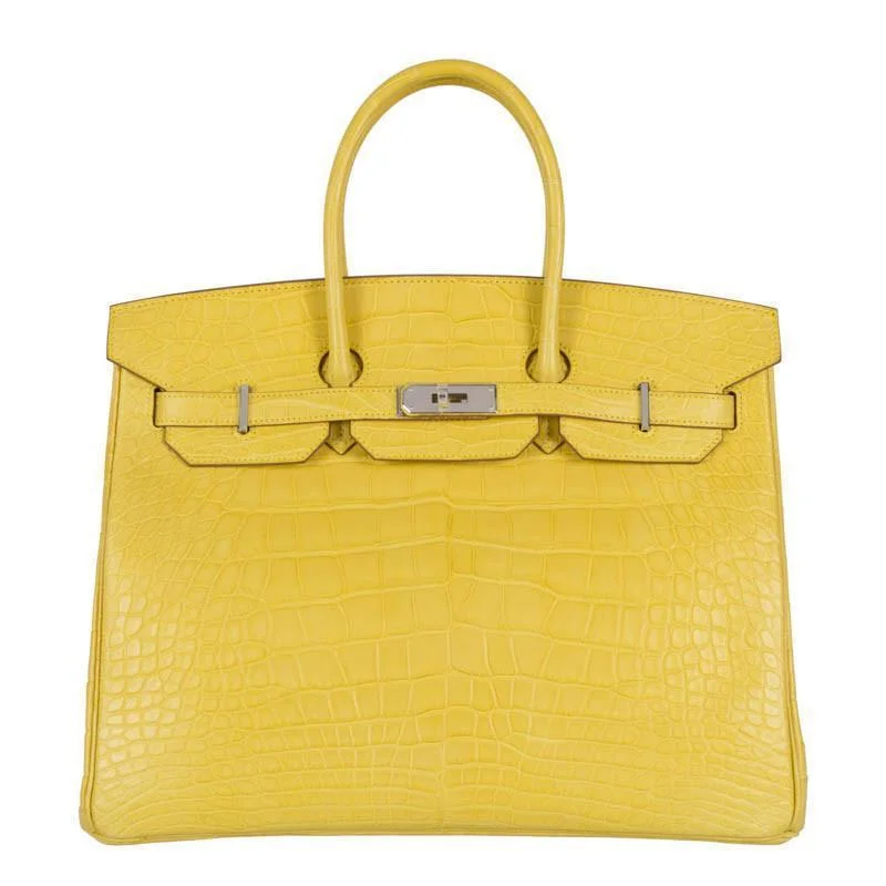 Hermès Birkin 35 Mimosa Matte Alligator Palladium