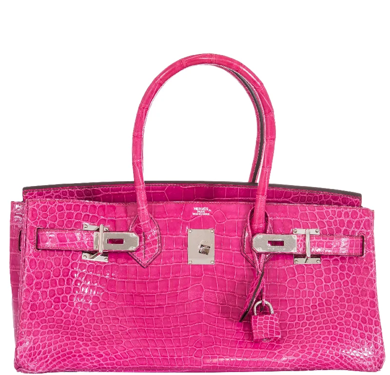 Hermès Birkin 42 JPG Jean Paul Gaultier Fuchsia Porosus Crocodile Palladium Hardware