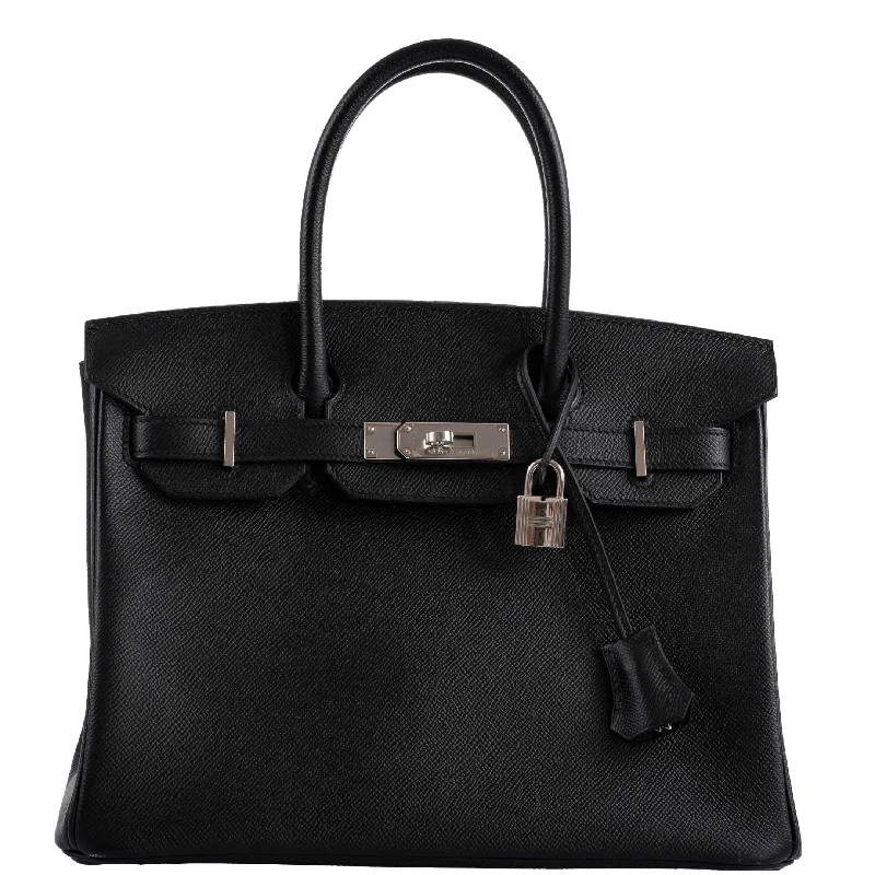 Hermès Birkin 30 Black Epsom with Palladium Hardware - 2021, Z