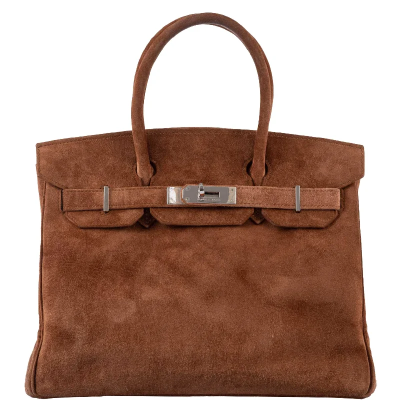 Hermès Birkin 30 Fauve Doblis Suede Palladium Hardware