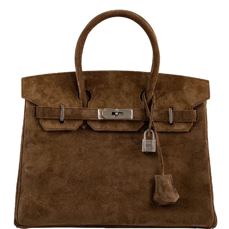 Hermès Birkin 30 Gold Veau Doblis Suede Palladium Hardware - 2008, L Square