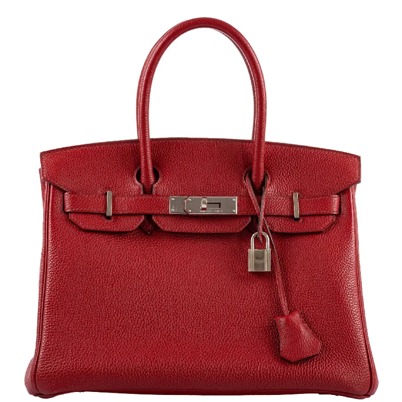 Hermès Birkin 30 Rouge Garance Togo with Palladium Hardware - 2007, K Square