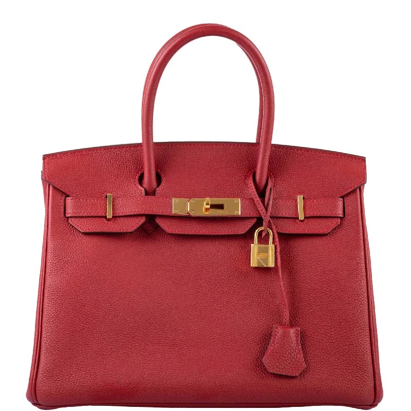 Hermès Birkin 30 Rouge Vif Togo Gold Hardware - 2017, A