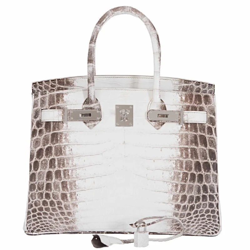 Hermès Birkin 30 White Himalayan Niloticus Crocodile Palladium Hardware